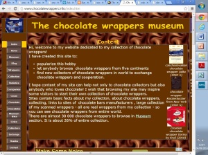 On this website there is a collection of over 30,000 chocolate bar wrappers from around the world